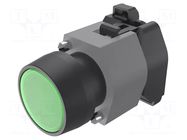Switch: push-button; 22mm; Stabl.pos: 1; green; IP65; flat; OptoHiT EAO