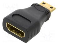 Adapter; HDMI socket,mini HDMI plug; HDMI 1.4; black LANBERG