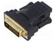 Adapter; HDMI 1.4; DVI-D (24+1) plug,HDMI socket; black; ABS LANBERG