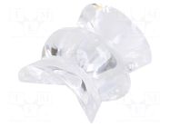 LED lens; rectangular; plexiglass PMMA; transparent; H: 16.7mm LEDIL