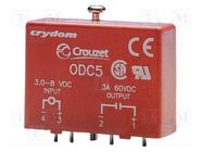 Relay: solid state; Ucntrl: 2.75÷8VDC; 3A; max.60VDC; OAC5 CROUZET