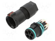 Connector: AC supply; snap-on; male; TH389; 23mm; 0.25÷1.5mm2; 500V TECHNO