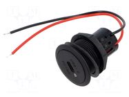 USB power supply; USB C socket,USB C Power Delivery; 3A; black PRO CAR