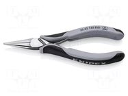 Pliers; half-rounded nose; ESD; for electronics; 145mm KNIPEX