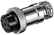 Microphone Jack (8-Pin), 8 Pin, silver - with screwed strain-relief