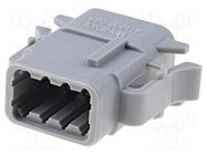 Connector: wire-wire; plug; female; ATM; for cable; PIN: 8; grey AMPHENOL