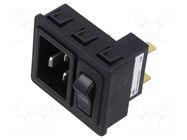 Male; for panel mounting,snap-in; plug; 250V; Type: C20 (I) SCHURTER