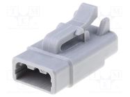 Connector: wire-wire; plug; female; ATM; for cable; PIN: 3; grey AMPHENOL