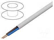 Wire; H03VV-F; 2x0.5mm2; stranded; Cu; PVC; white; 300V; Class: 5 HELUKABEL