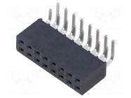 Connector: pin strips; socket; female; PIN: 16; angled 90°; THT SAMTEC