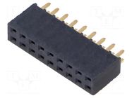 Connector: pin strips; socket; female; PIN: 18; straight; THT; 2x9 SAMTEC
