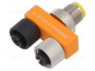 Adapter; 60VDC; 4A; VK; IP67; M12 male 4pin,M12 female 3pin x2 IPF ELECTRONIC