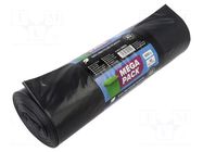 Trash bags; LDPE; black; 300l; 10pcs; Mega Pack SOLID TOOLS