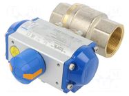 Ball valve; max.25bar; brass; TEFLON; A: 137mm; B: 71mm; C: 144mm PNEUMAT
