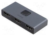 Splitter; HDMI 1.4; Support: 4K; grey; Input: HDMI socket BASEUS