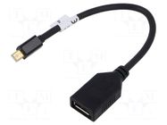 Adapter; DisplayPort socket,DisplayPort mini plug; 0.1m; black LANBERG