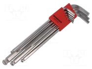 Wrench-set; hex key,spherical; ProTanium®,steel; long; 9pcs. BONDHUS