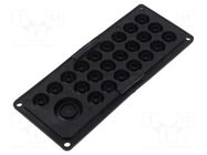 Multigate grommet; elastomer thermoplastic TPE; black; IP20; HTK HT HI TECH POLYMERS