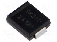 Diode: Schottky rectifying; SMC; SMD; 100V; 3A; reel,tape SMC DIODE SOLUTIONS