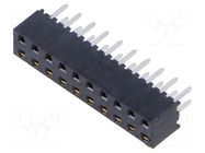 Connector: pin strips; female; PIN: 20; 2mm; gold-plated; THT; 2x10 SAMTEC