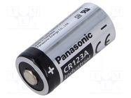 Battery: lithium; CR123A,CR17345; 3V; 1550mAh; non-rechargeable PANASONIC