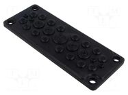 Multigate grommet; elastomer thermoplastic TPE; black; IP65; HTC HT HI TECH POLYMERS