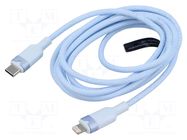 Cable; USB 2.0; Apple Lightning plug,USB C plug; nickel plated VENTION