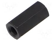 Screwed spacer sleeve; 15mm; Int.thread: M4; hexagonal; brass DREMEC