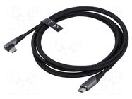 Cable; USB 2.0; USB C plug,USB C angled plug,both sides; 2m VENTION