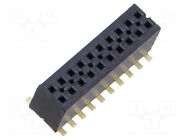 Connector: pin strips; male; PIN: 20; 1.27mm; gold-plated; SMT; 2x10 SAMTEC