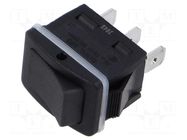 ROCKER; SPDT; Pos: 2; ON-ON; 10A/250VAC; black; none; 20mΩ; UL94V-2 CANAL ELECTRONIC