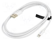 Cable; USB 2.0; Apple Lightning plug,USB A plug; nickel plated VENTION
