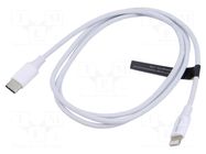 Cable; Apple Lightning plug,USB C plug; nickel plated; 1m; white VENTION