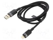 Cable; USB 2.0; Apple Lightning plug,USB A plug; nickel plated VENTION