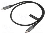 Cable; USB 3.1; USB C plug,both sides; nickel plated; 0.5m; black VENTION