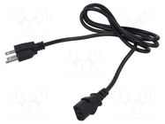 Cable; 3x18AWG; IEC C13 female,NEMA 5-15 (B) plug; 1.5m; black POS
