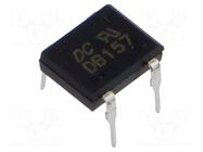 Bridge rectifier: single-phase; 1kV; If: 1.5A; Ifsm: 50A; DB-1; THT DC COMPONENTS