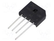 Bridge rectifier: single-phase; Urmax: 100V; If: 10A; Ifsm: 200A DC COMPONENTS