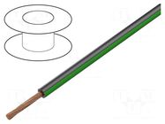 Wire; FLRY-A; 1x0.35mm2; stranded; Cu; PVC; black-green; 60V BQ CABLE