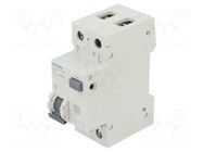 RCBO breaker; Inom: 8A; Ires: 30mA; Poles: 1+N; 230/400VAC; IP20 SIEMENS