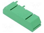 DIN rail mounting bracket; end connector; 72x22.5mm; Body: green ELBAG