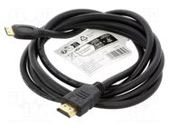 Cable; HDMI plug,mini HDMI plug; PVC; Len: 2m; black; Core: CCS Goobay