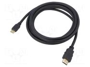 Cable; HDMI plug,mini HDMI plug; PVC; Len: 3m; black; Core: CCS Goobay