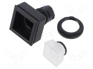 Switch: push-button; QUARTRON-JUWEL®; 24x24mm; IP65; black SCHLEGEL