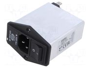 Connector: AC supply; socket; male; Inom: 10A; Ir: 797uA; 250VAC SCHAFFNER