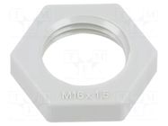 Nut; M16; polystyrene; light grey; Pitch: 1.5 OBO BETTERMANN