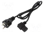 Cable; 3x0.75mm2; PVC; 1.2m; black; 10A; 250V POS