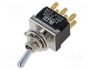 Switch: toggle; Pos: 2; DPDT; ON-ON; 0.02A/20VAC; 0.02A/20VDC; FT TE Connectivity