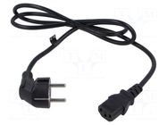 Cable; 3x0.75mm2; CEE 7/7 (E/F) plug angled,IEC C13 female; PVC POS