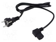 Cable; 3x0.75mm2; PVC; 1.5m; black; 10A; 250V POS